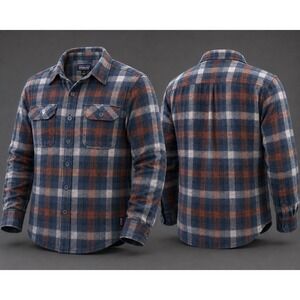Patagonia Mens Fjord Flannel Shirt  MENS MED Organic PLAID ORG GRAY